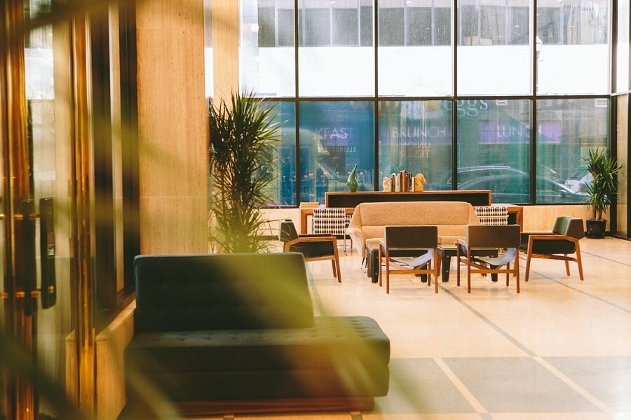 Downtown Hotels Are Catering to the Local Community lobby at the Fairlane