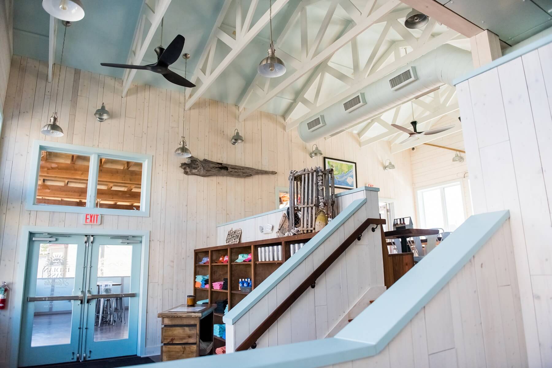 Tall ceilings and white shiplap walls help create the illusion that you are in an old-school Florida raw bar instead of Midtown Memphis. indian pass raw bar