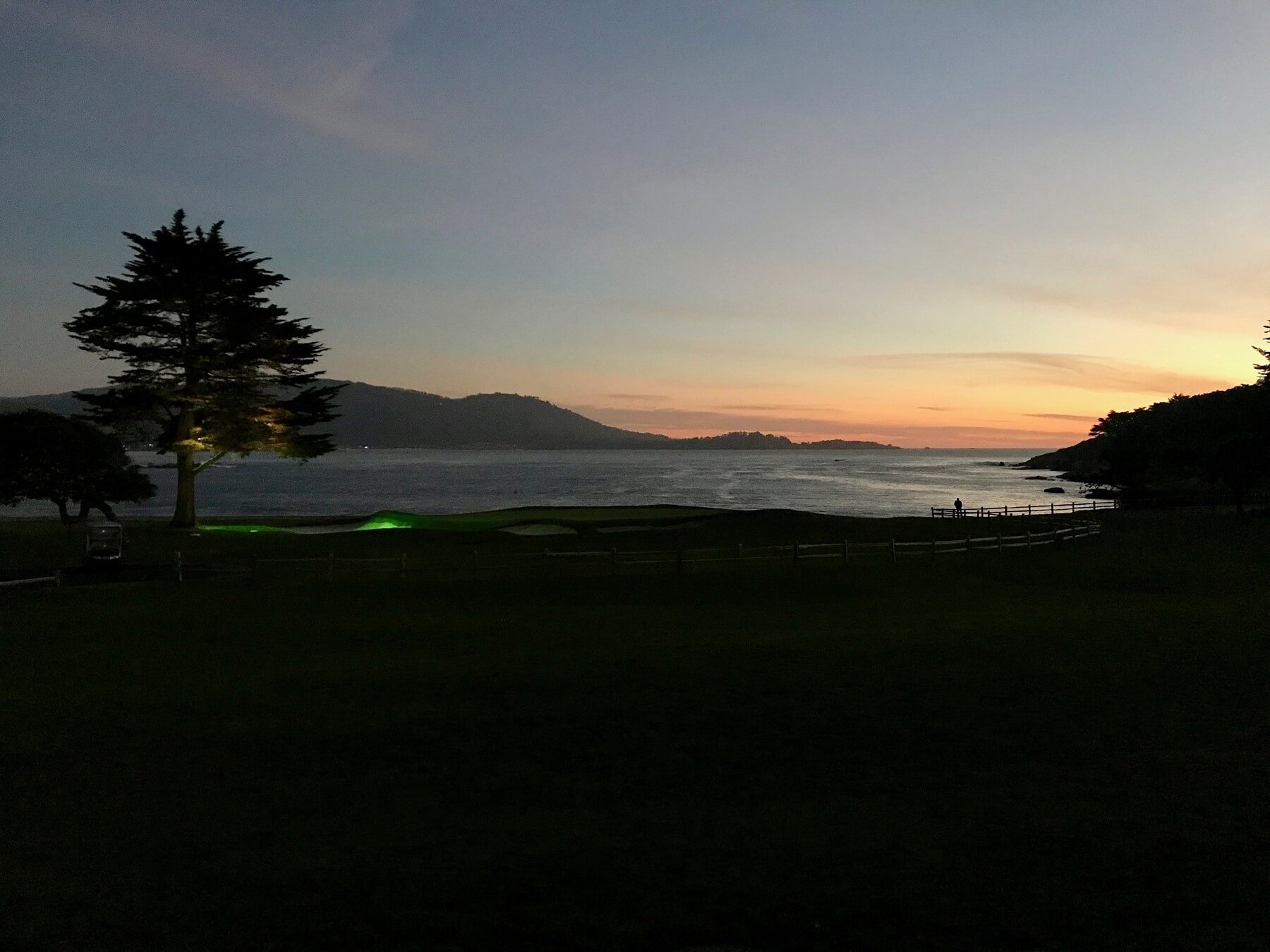 Watching the sunset over the 18th green at Pebble Beach is any golf enthusiast's paradise. Watching the sunset over the 18th green at Pebble Beach is any golf enthusiast's paradise.