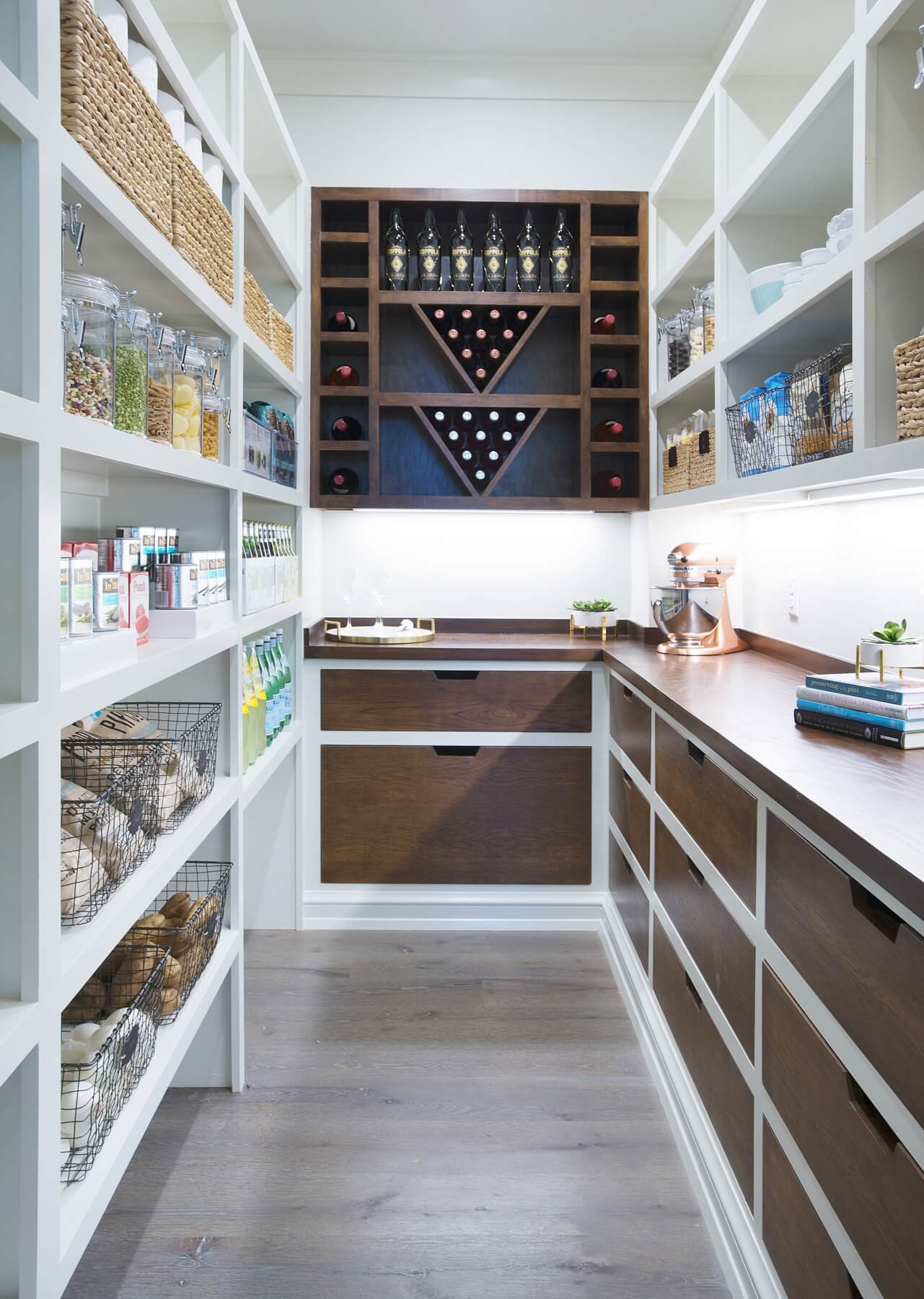 Pantries are much more than just food storage spaces. Stow away appliances, store your wine, house extra dishes and more. Pantries are much more than just food storage spaces. Stow away appliances, store your wine, house extra dishes and more.