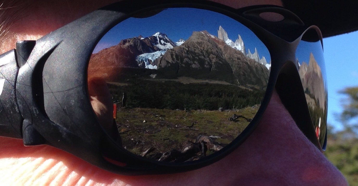 Morning sunlight reflecting the iconic Patagonia Peaks.