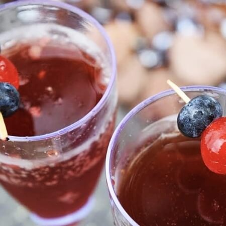 sangria with berry garnish