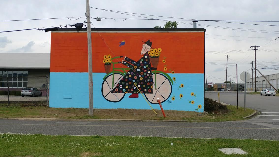 One of the city's newest murals sits outside Alabama Ballet and features a fun, whimsical painting. One of the city's newest murals sits outside Alabama Ballet and features a fun, whimsical painting.