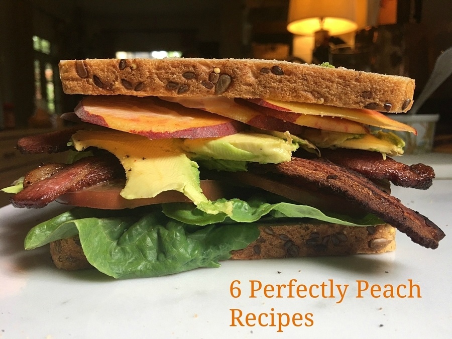 BLT with avocado and peaches