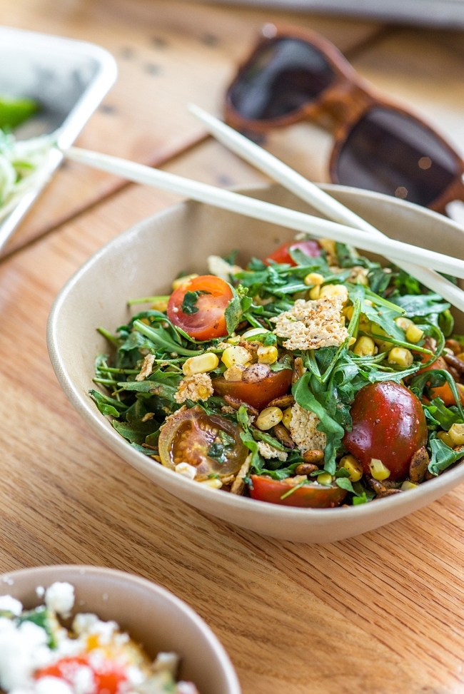 Bartaco Corn, Tomato and Arugula Salad Recipe