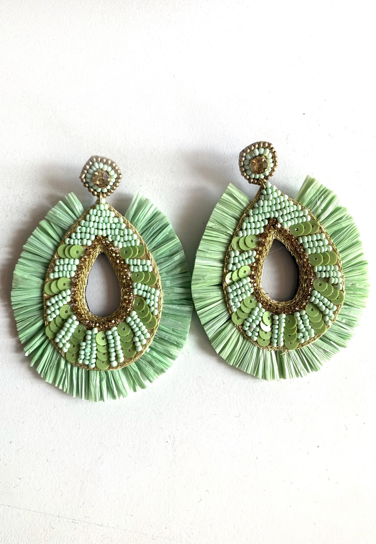 Green Fringe Earrings from The Impeccable Pig
