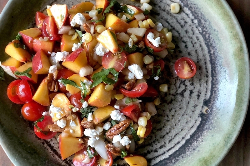 RECIPE: The Incredibly Delicious Summer Peach Tomato Salad