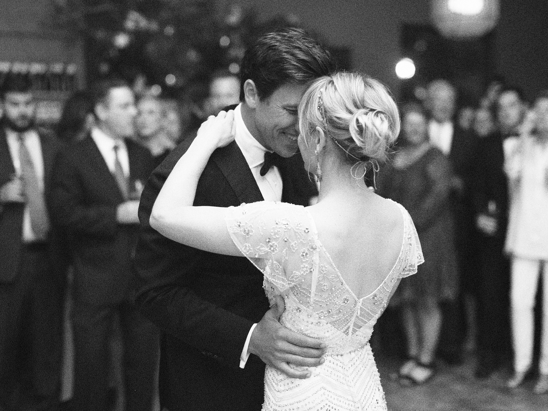 The bride and groom shared their first dance to "Crazy Love" by Van Morrison.