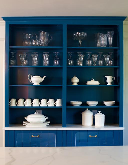 Annie and Ginny of AG Designs marry functionality with farmhouse chic aesthetics through open shelving and brass hardware. Annie and Ginny of AG Designs marry functionality with farmhouse chic aesthetics through open shelving and brass hardware.