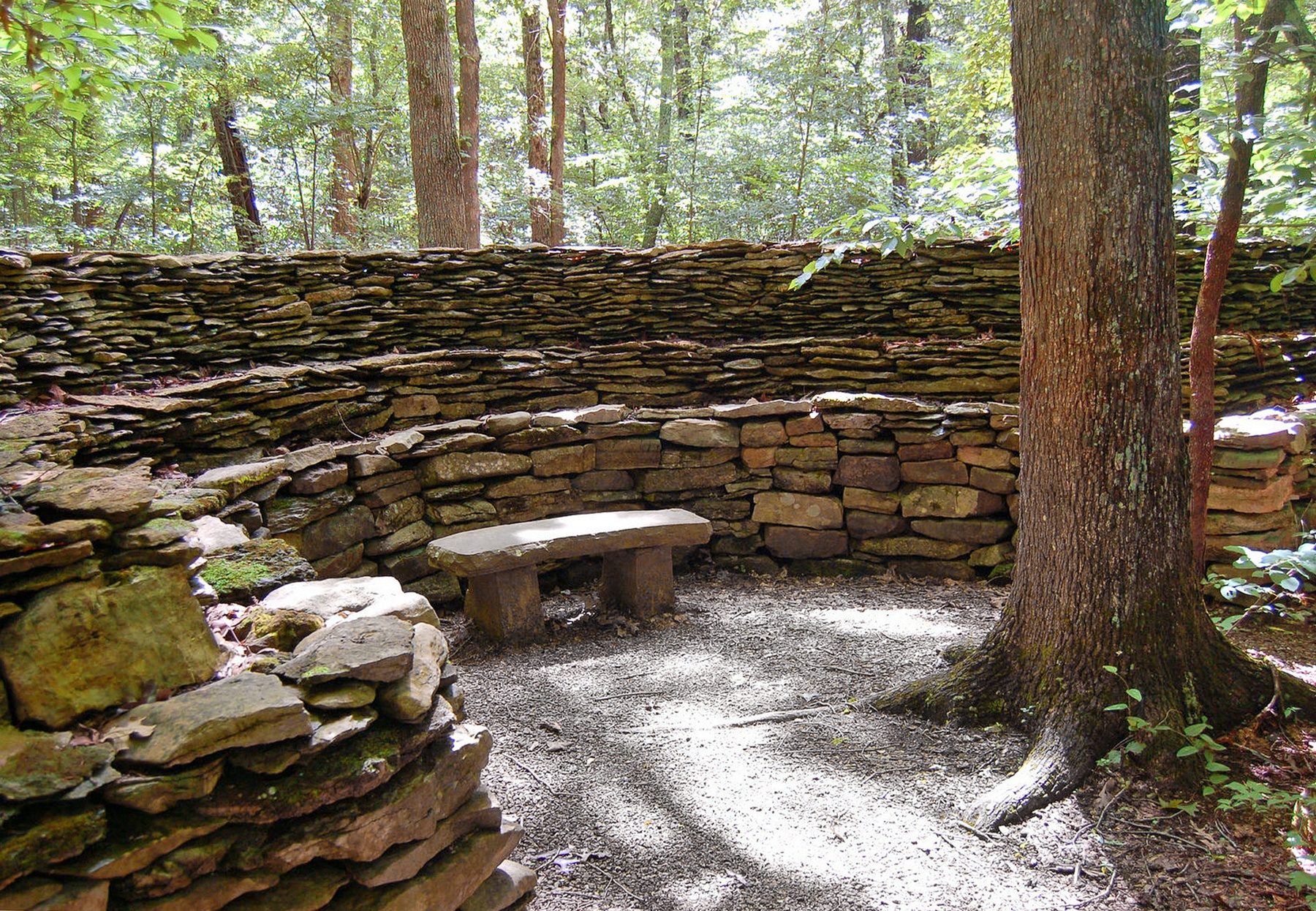 Tucked among the trees, Tom’s Wall is always a little cooler than the surrounding area, making for a nice spot to sit a spell.