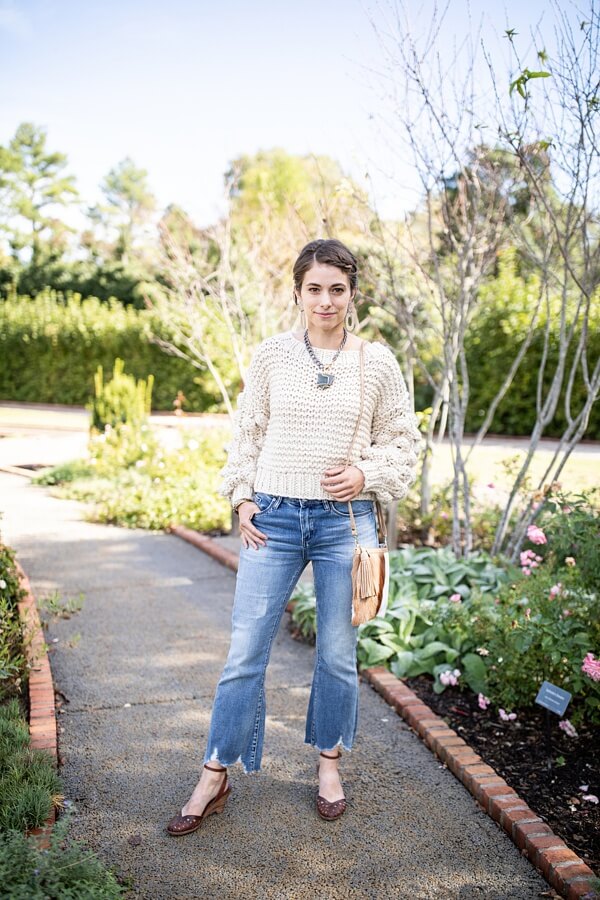 Carson is casual, yet chic in this outfit for Downtown Dining week. 