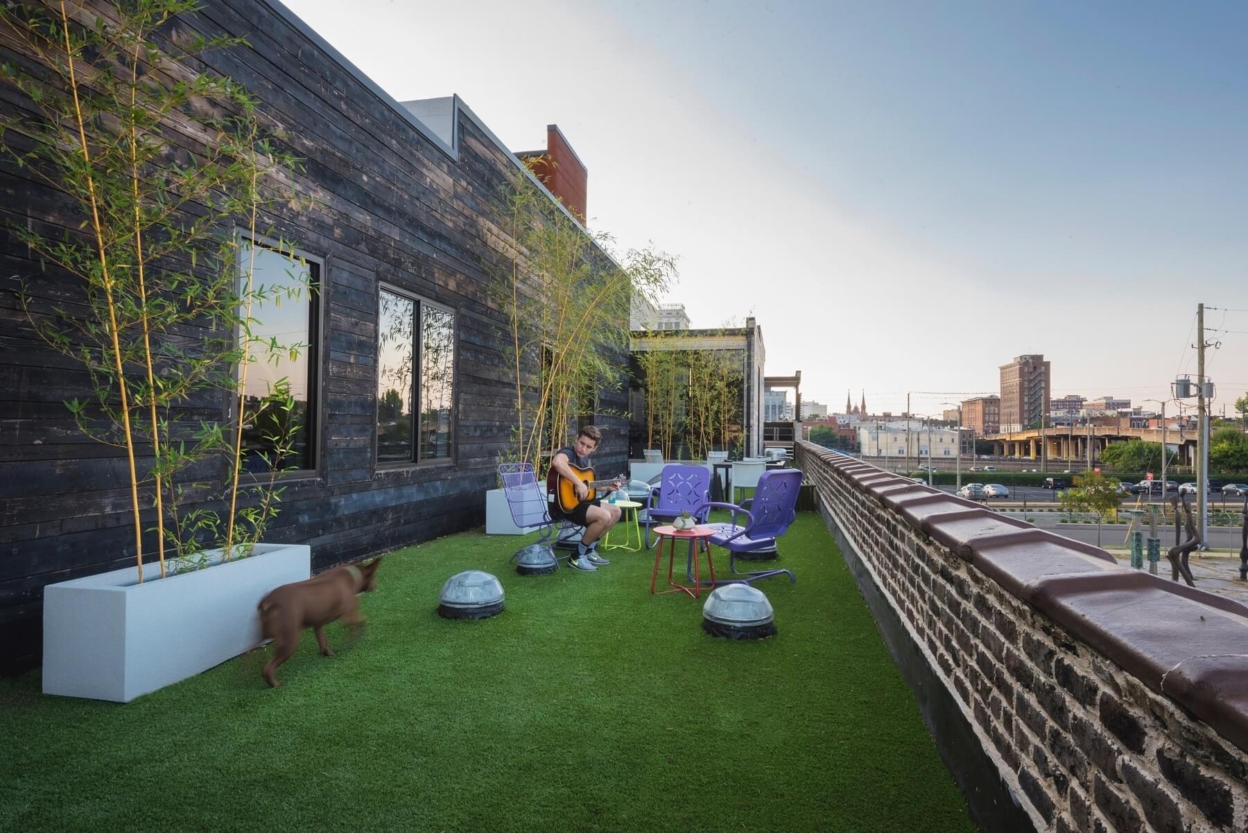 The rooftop terrace has amazing views of the Magic City skyline. Image: Liesa Cole