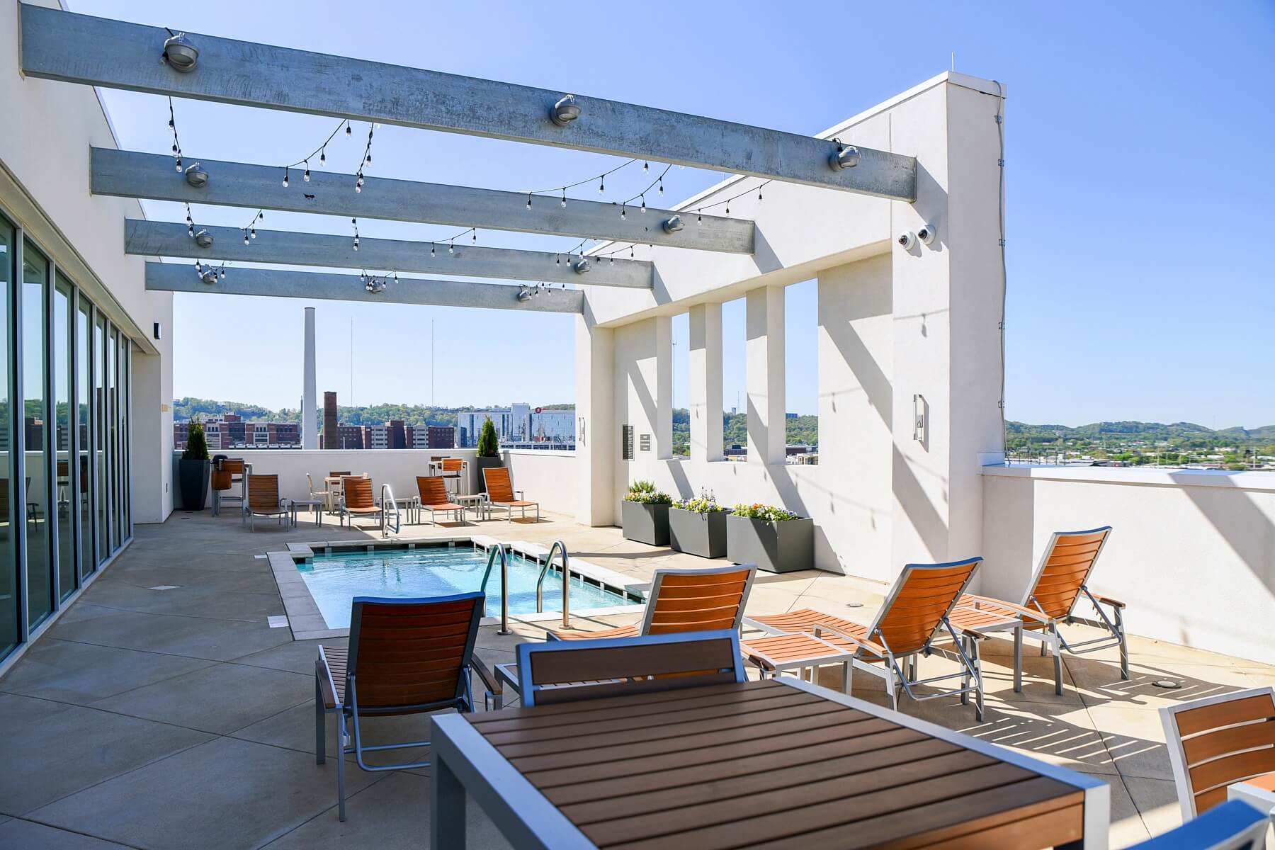 The stunning rooftop pool at The Pizitz offers fabulous views of the city. Image: Mindy Rohr