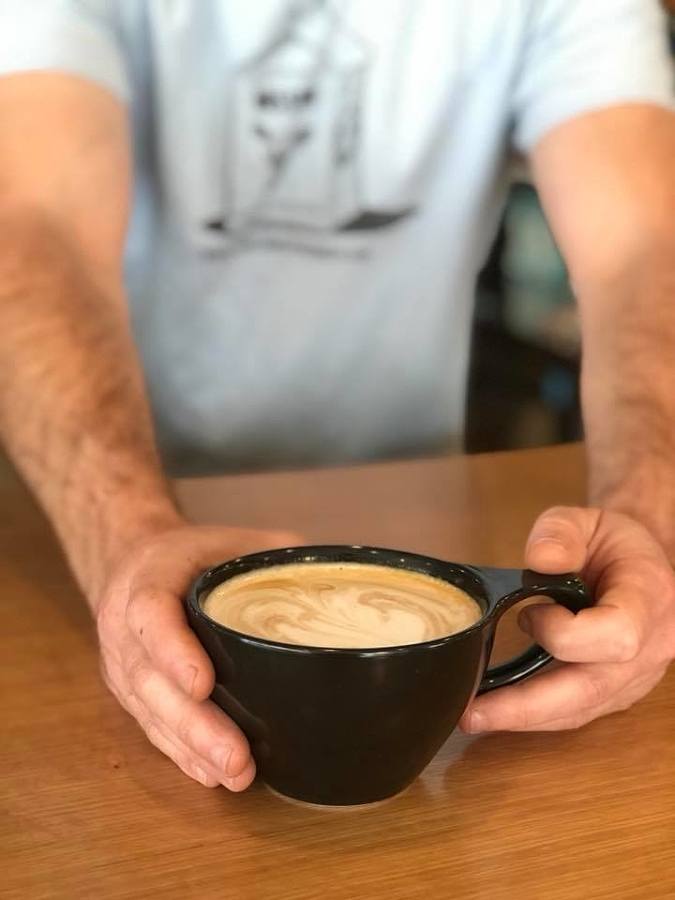 cup of coffee from 8th & Roast