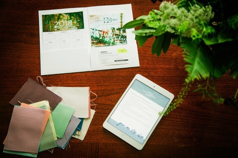 Essential Details, Nancy’s event planning company has marketing materials in an array of mediums to keep up with the constantly changing business technology climate.