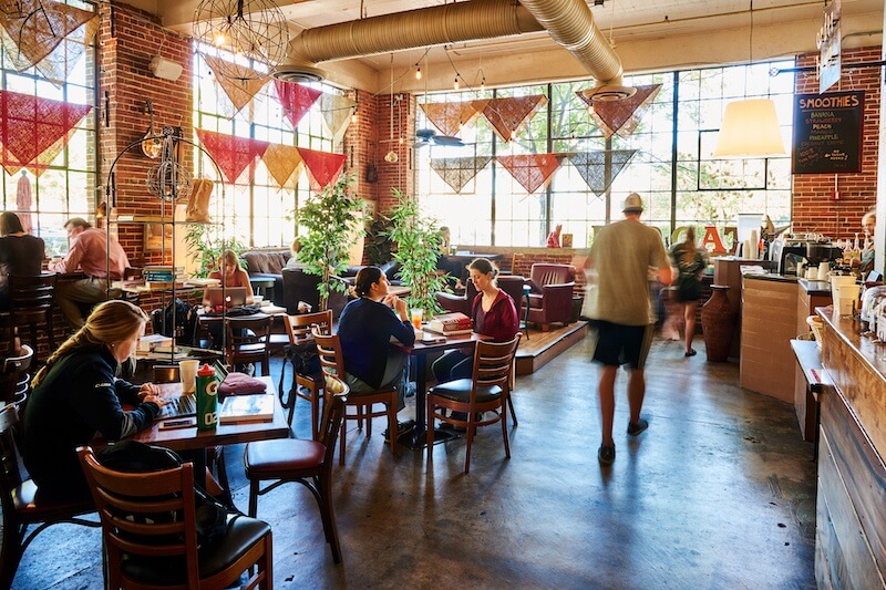 Red Cat Coffee House is a bustling hub of activity. Red Cat Coffee House is a bustling hub of activity.