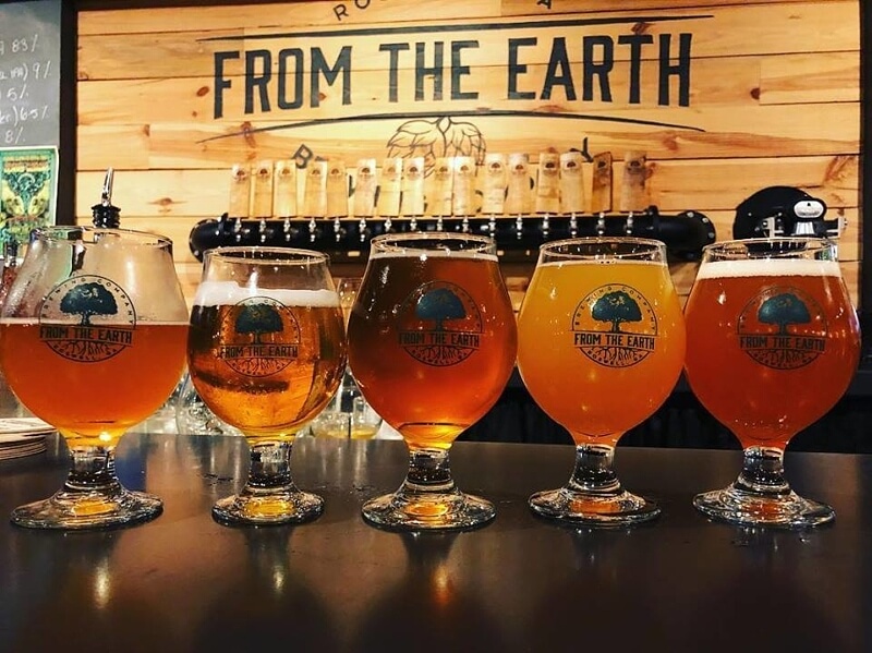 Beer flight from From The Earth Brewing Co. in Roswell