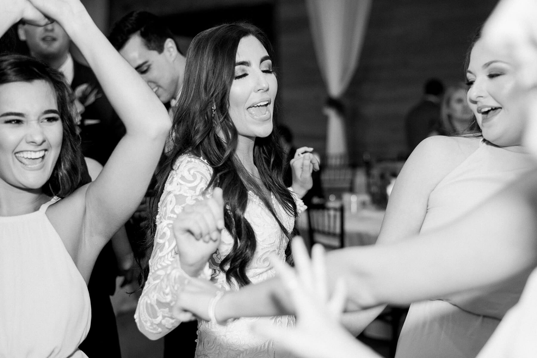 Ashley tears up the dance floor with her bridesmaids.