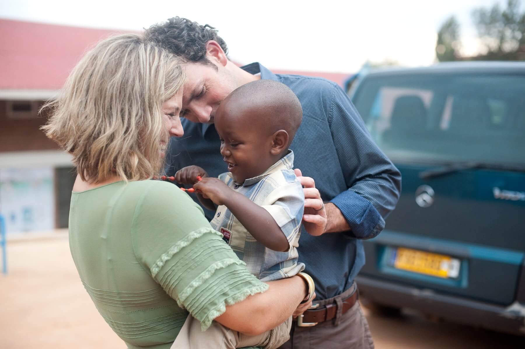 Jessica and her husband Joe enjoy a sweet moment with this son, Jack.