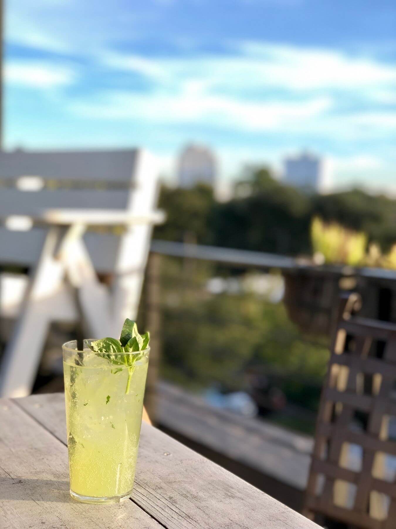 Jacksonville, Florida — Have a look around the skyline of Jacksonville while trying cocktails at Hoptinger, including the Spanish Breeze, made with St. Augustine gin, orange liqueur, fresh lime, basil and cucumber.