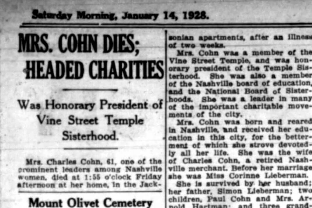 Who is Corinne L. Cohn? The Stories Behind Notable Nashville Names