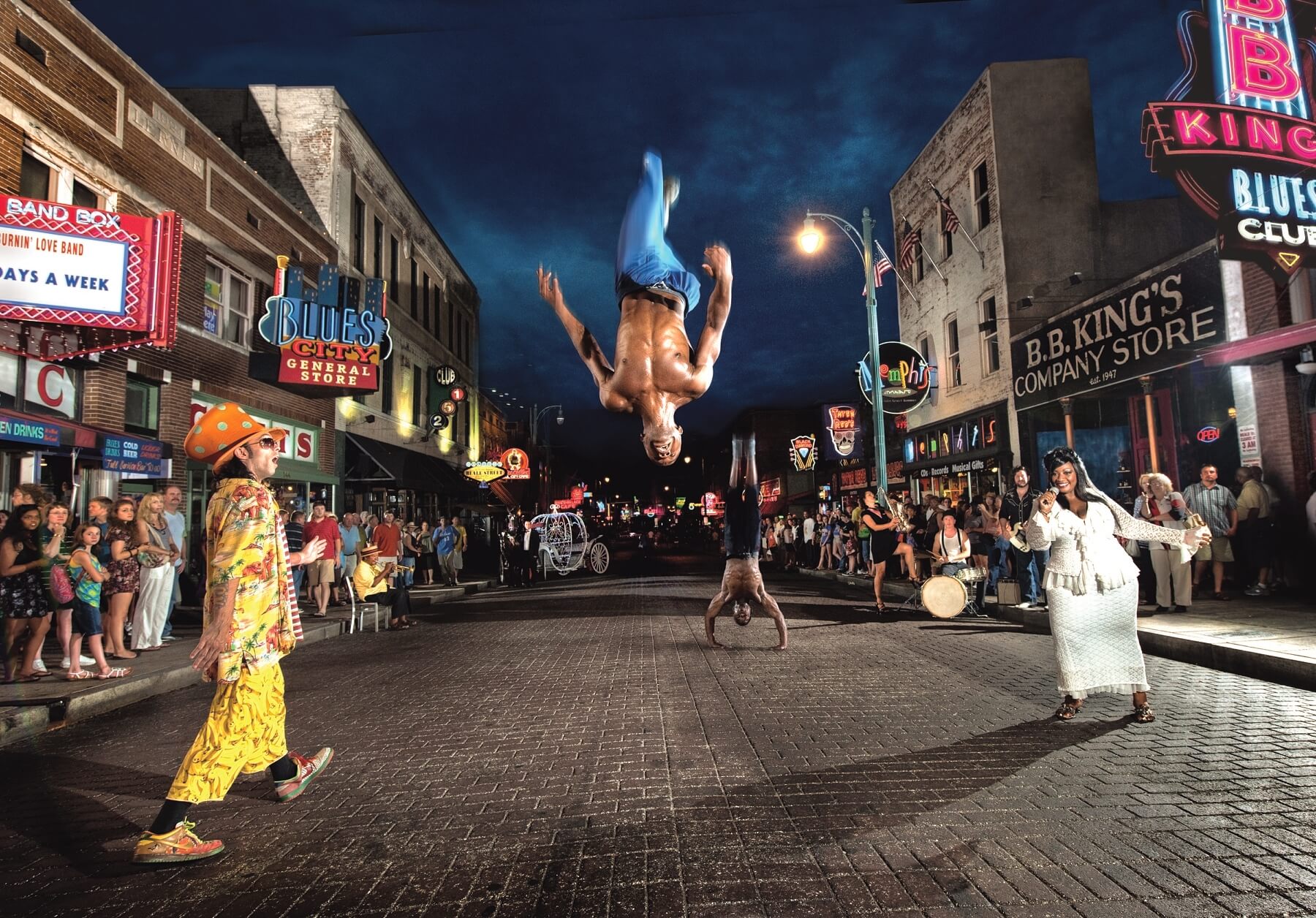 Beale Street at Night with Flippers cmyk l