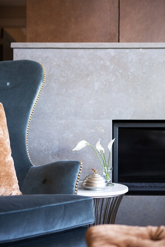 velvet and leather textures- Nashville condo
