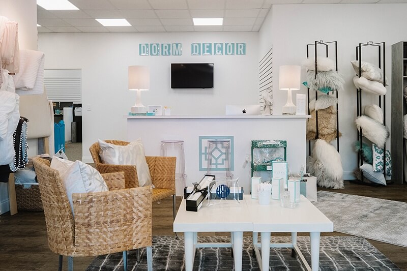 Dorm Decor is more than just a retail space — it’s a showroom that also offers FaceTime appointments for out-of-town customers. dorm decor birmingham