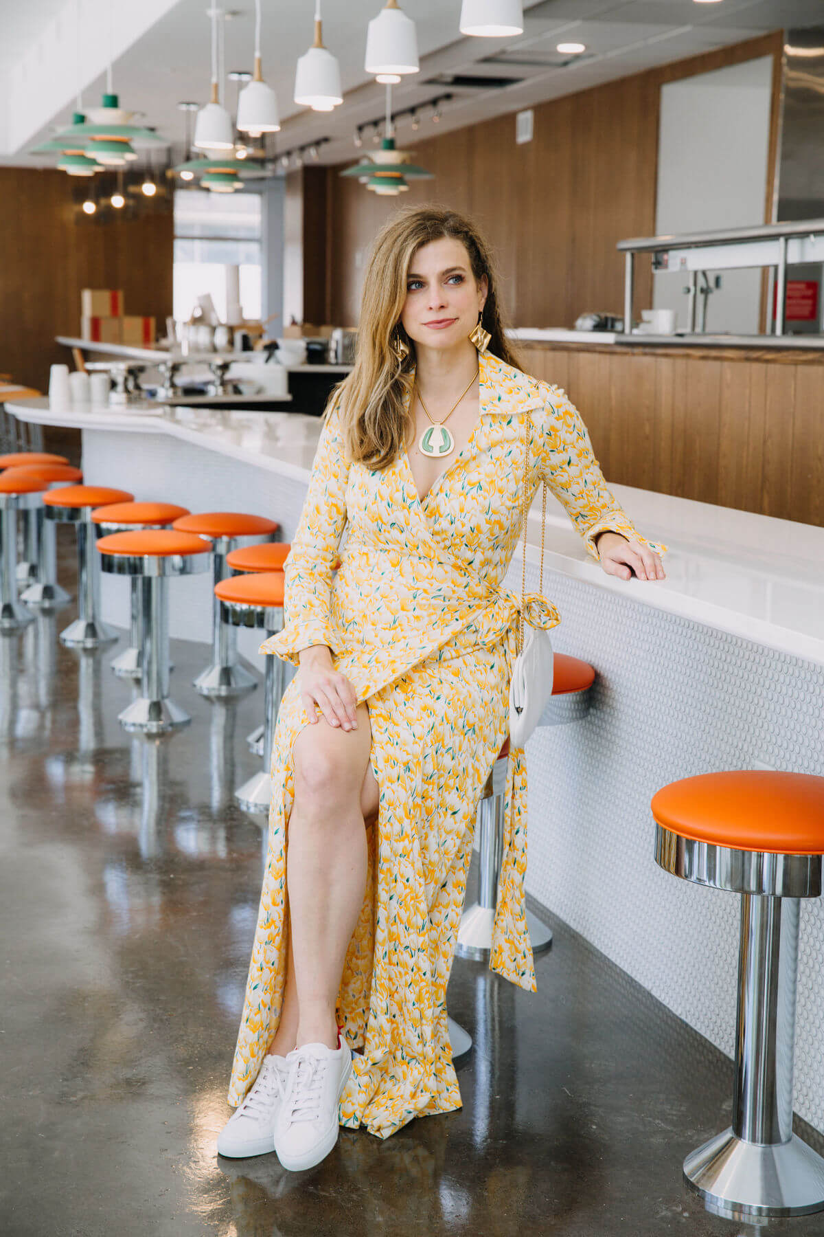 This yellow wrap maxi is stunning! 