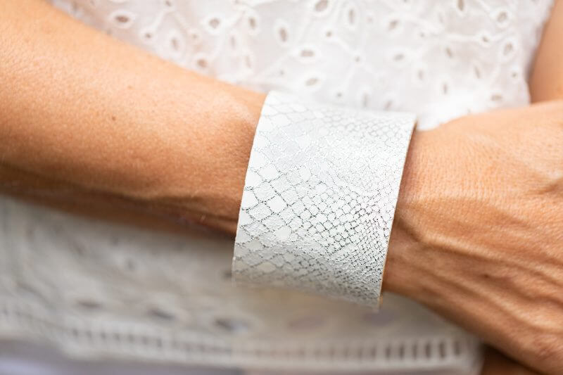 Snake-skin and white, what else could you ask for in a bracelet? Snake-skin and white, what else could you ask for in a bracelet?