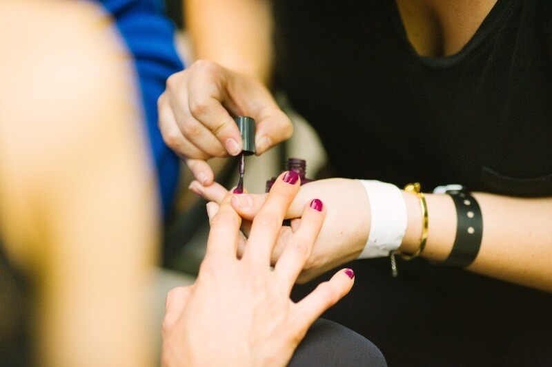 exhausted moms manicure