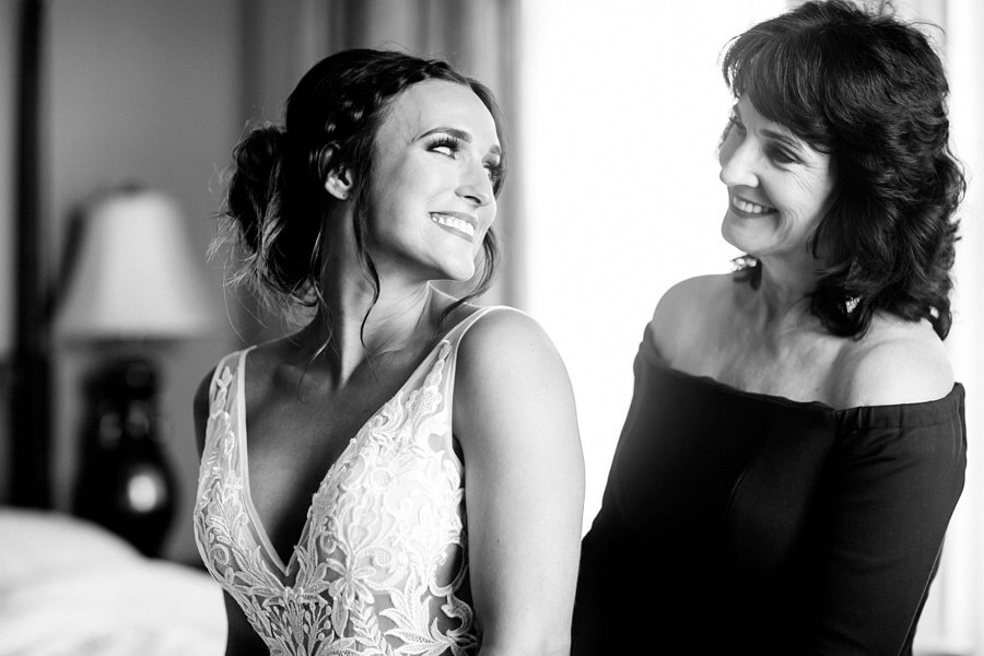 bride and mom