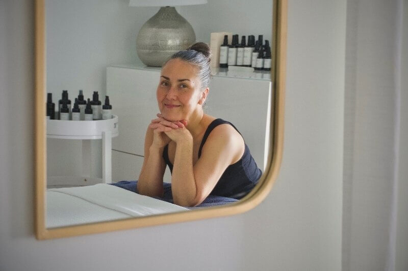 Don’t be scared of facial cupping; it won’t leave red welts on your face, but it will make your skin feel lifted! Photo courtesy of Mary Bogart. cupping