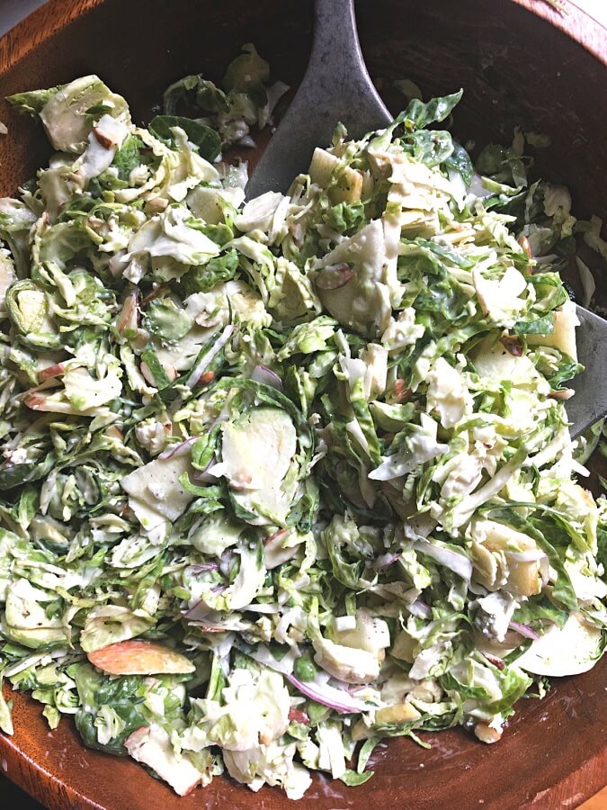 Brussels Sprout Salad with Apples and Almonds