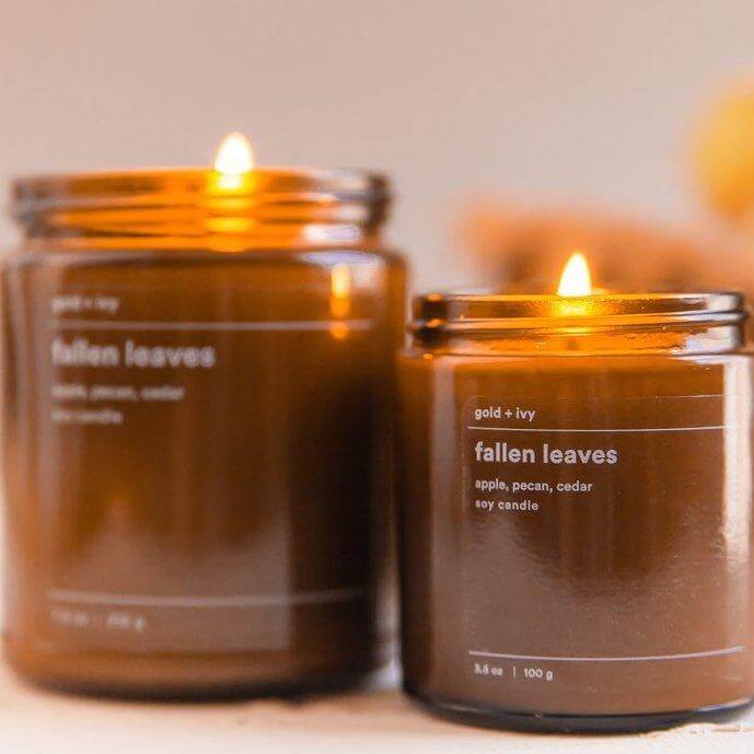 Fallen leaves candle, $28, at SB Shop Fallen Leaves Candle