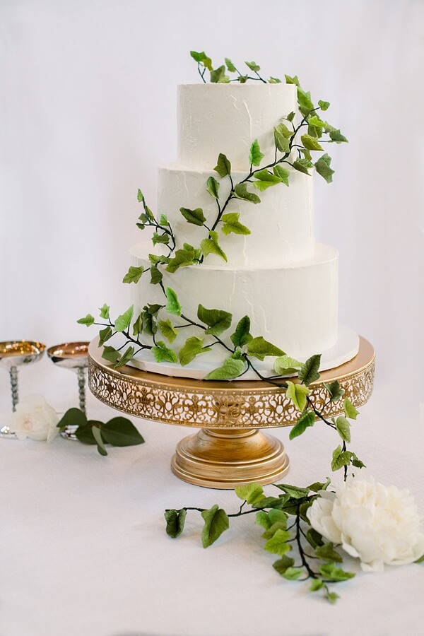 We agree, Lauren, it looks VERY real! Cake with sugar ivy- Charlottesville winery wedding