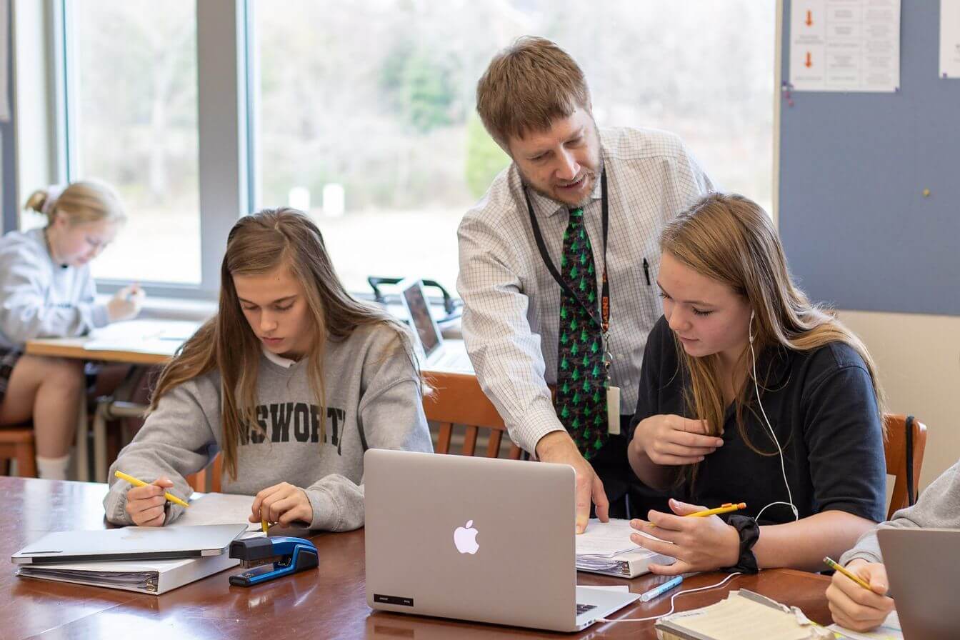 Students and teacher at Ensworth, a Nashville private school