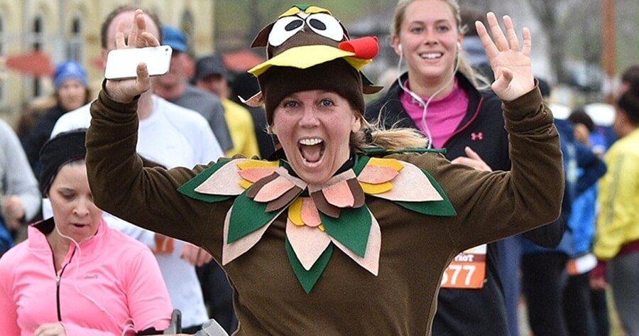 Our face when the race is over and they're handing out donuts. Image: Facebook southern races- Nashville Turkey Trot