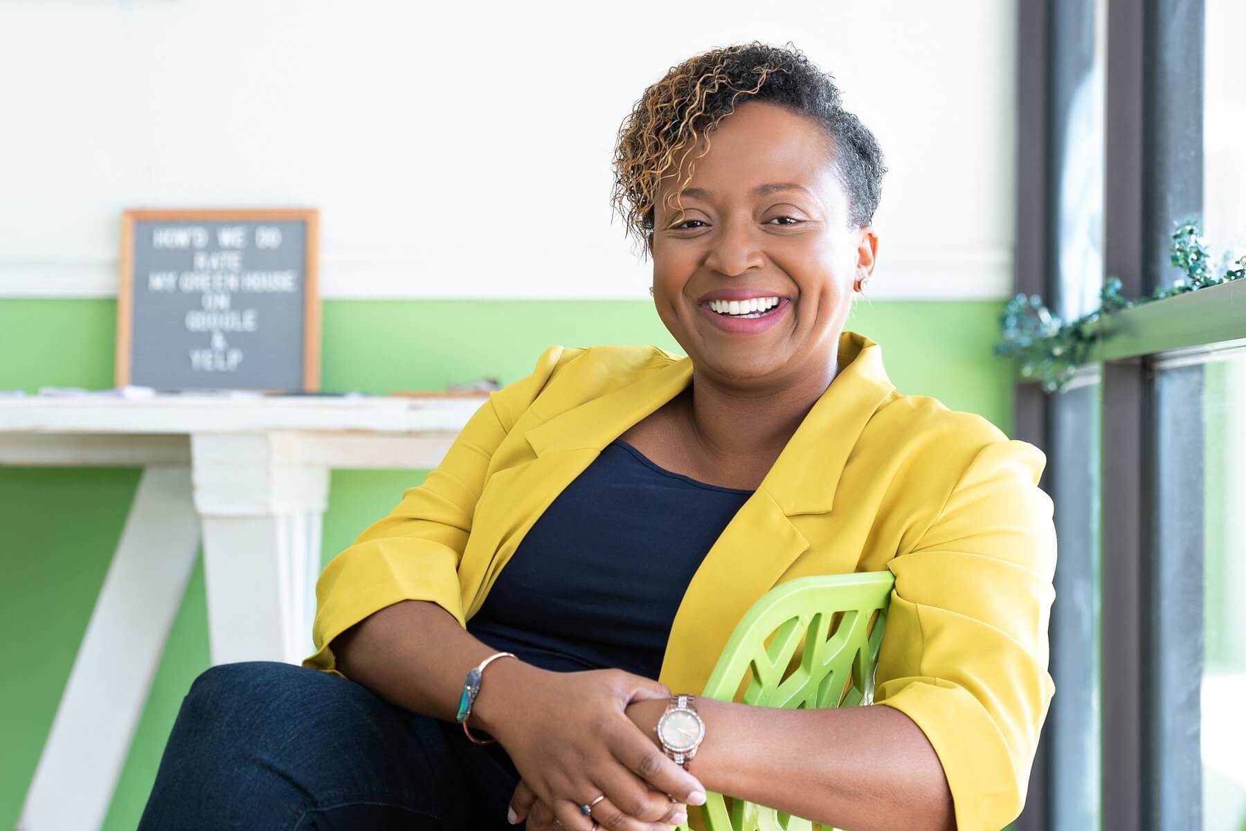 With the idea of finding a way to help others who were struggling with illness, and give them relief on their journey to healing, Kim Delany-Surratt created My Green House CBD, a dispensary. Image: Piper Warlick Photography Kim Delany-Surratt