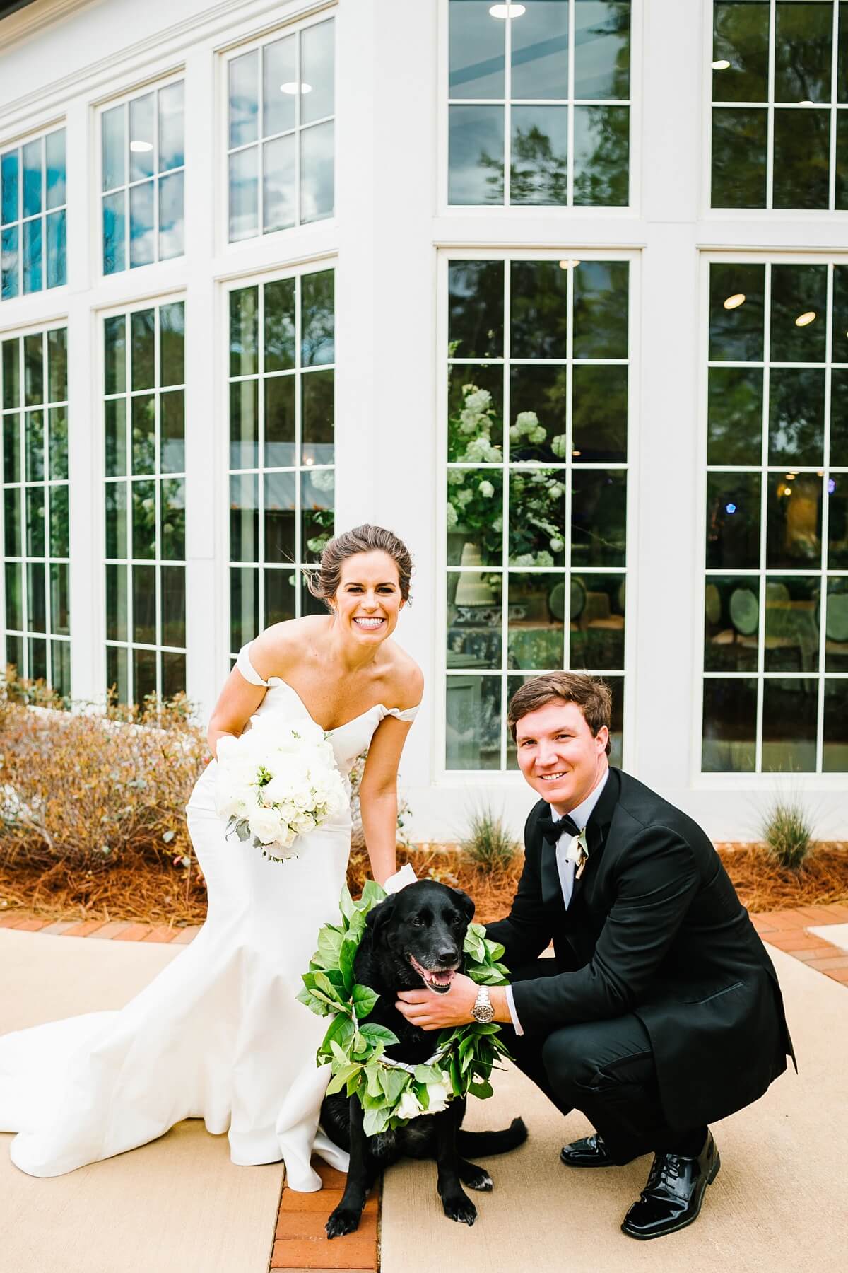 Lilly was there for the proposal, so of course she had to be there for the wedding day! She is the proudest pup in her wedding day wreath. Pursell Farms wedding Puppy