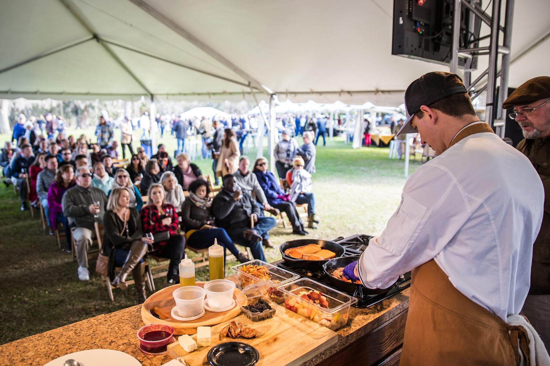 Cooking demo at December events in Charleston