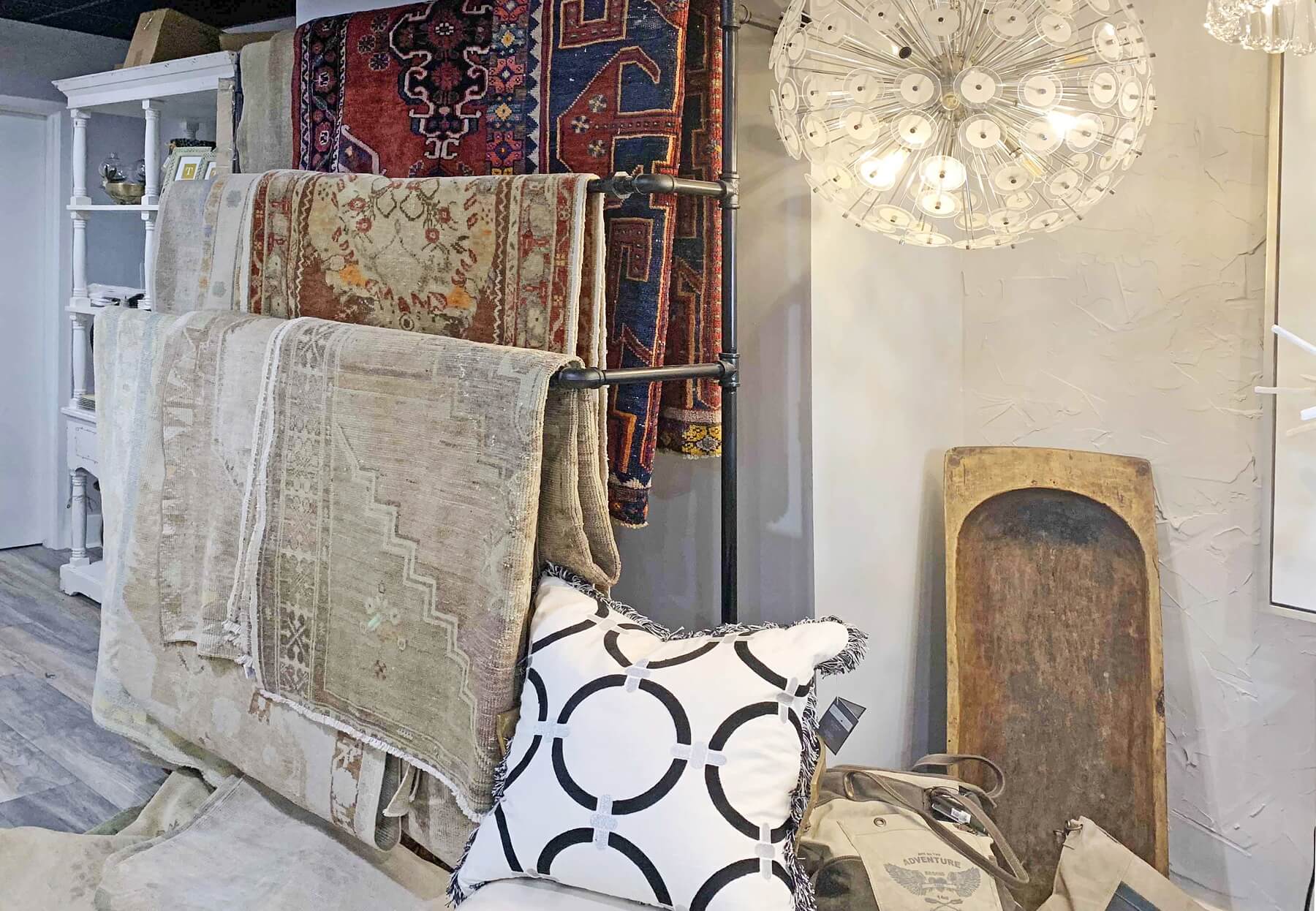 Turkish rugs are an incredible find. Scott and Shane have gone on buying trips to Europe to find one-of-a-kind, authentic pieces. Turkish Rugs- Cotton Row Uniques