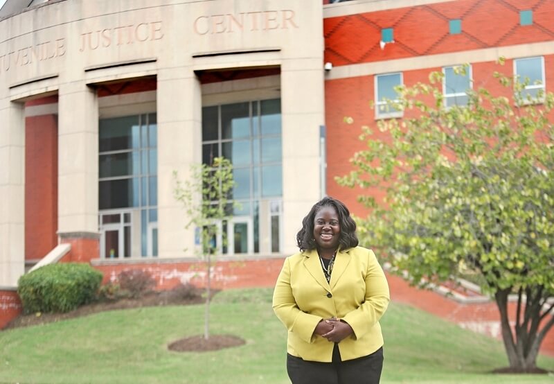  Judge Calloway outside the Juvenile Justice Center