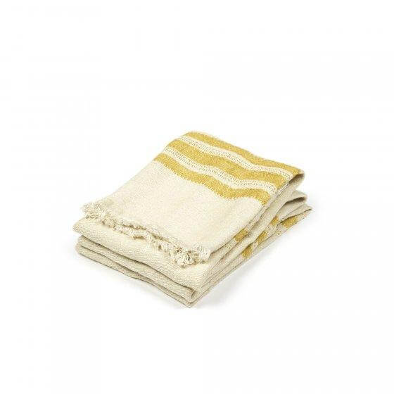 Guest towel, $46, at Hey Rube Mustard stripe guest towel