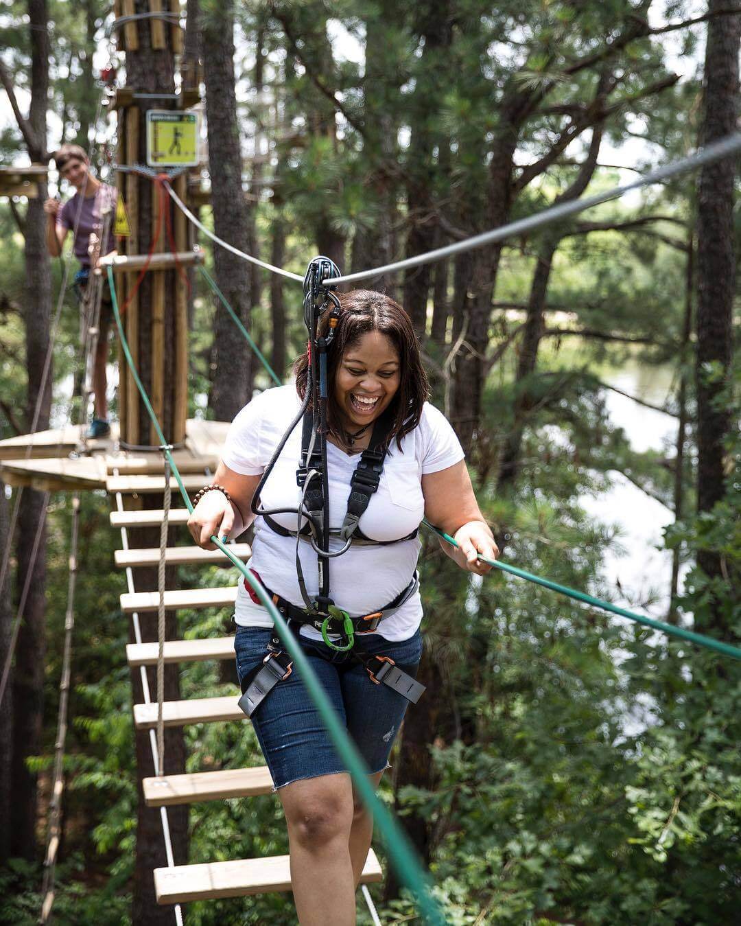 Take to the trees with zip lines, wobbly bridges and aerial obstacles galore! Image: Go Ape Shelby Farms Park on Instagram Treetop adventure gift experience