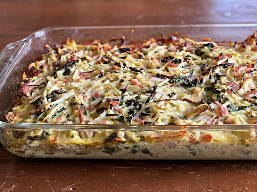 Hash Browns and Ham Breakfast Casserole