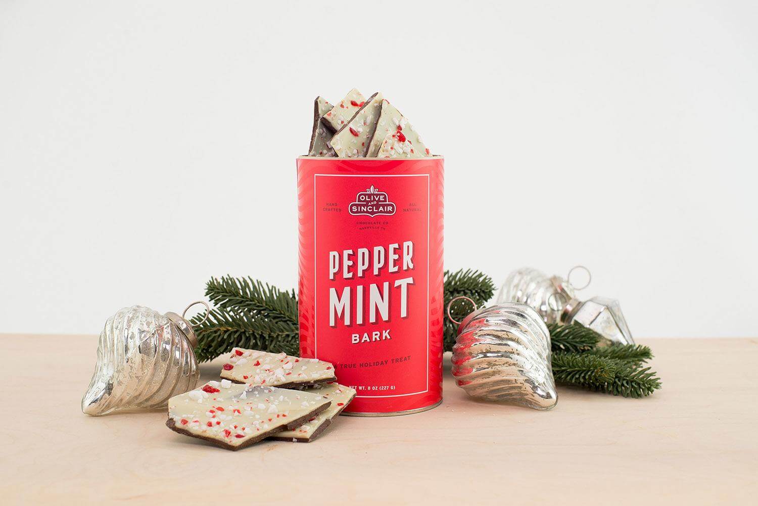 Peppermint bark, $19.99, at Olive & Sinclair | Image: Olive & Sinclair Nashville gift guide: Peppermint bark at Olive & Sinclair