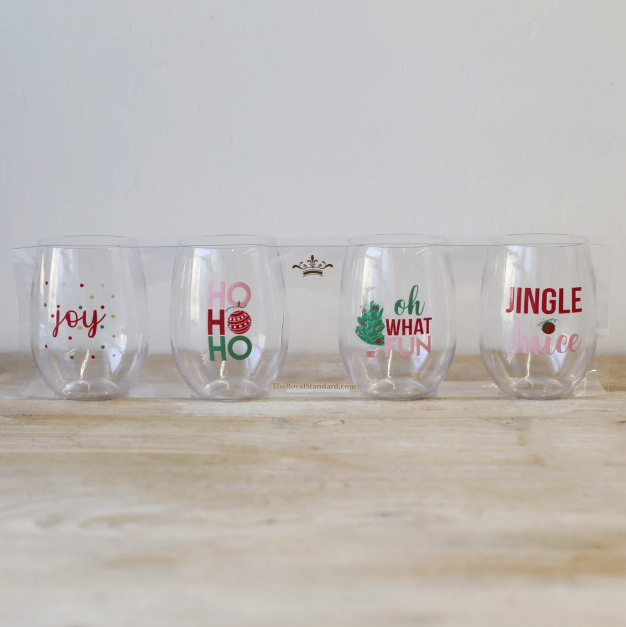 Acrylic wine glasses, set of four for $18, at Please Reply | Image: Please Reply Birmingham holiday gift guide: Acrylic wine glasses from Please Reply