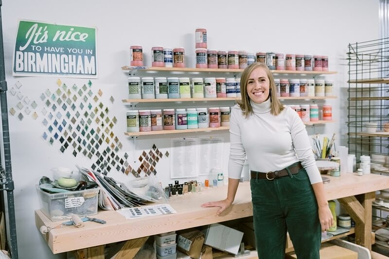Meet one of MAKEbhm's pottery instructors and our latest FACE of Birmingham, Marika Austad! Image: Eric & Jamie Photography Marika Austad in MakeBHM workshop
