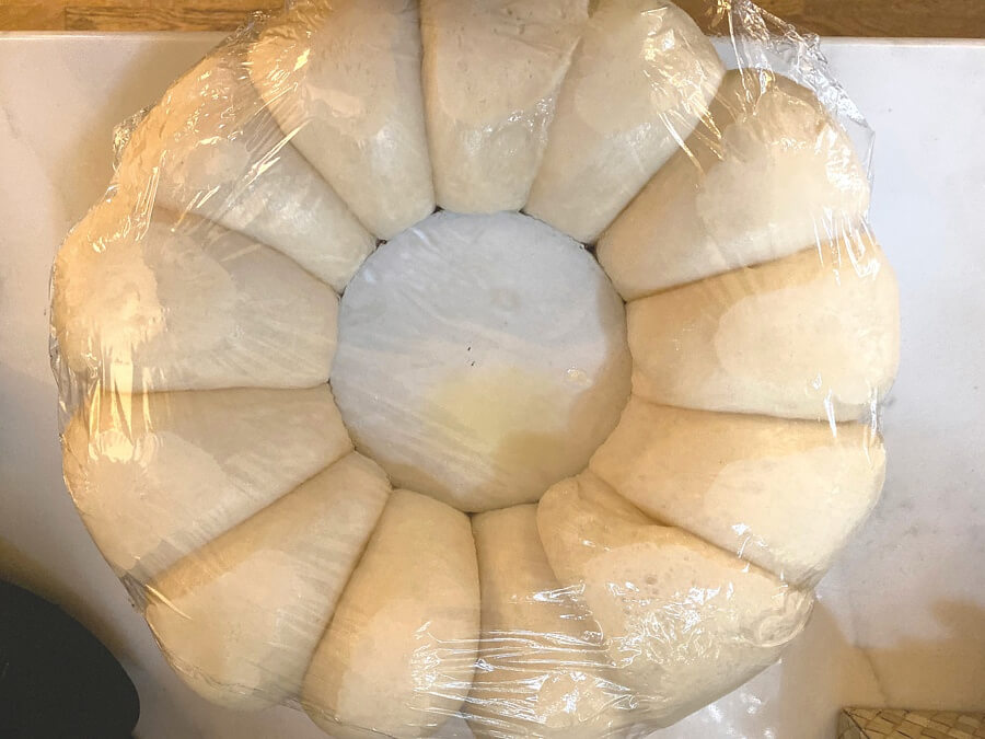 Dinner rolls doubled in size for the spinach and artichoke dip